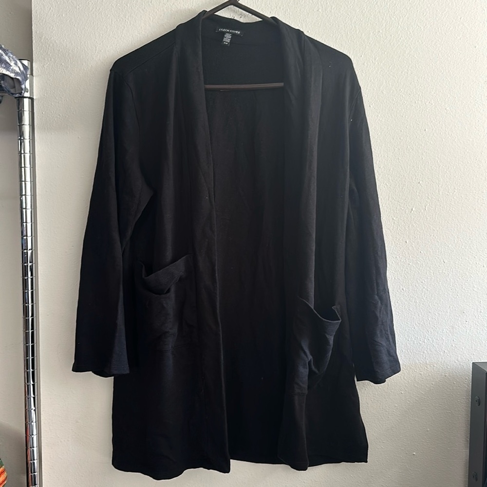 Black Eileen fisher cardigan size medium
